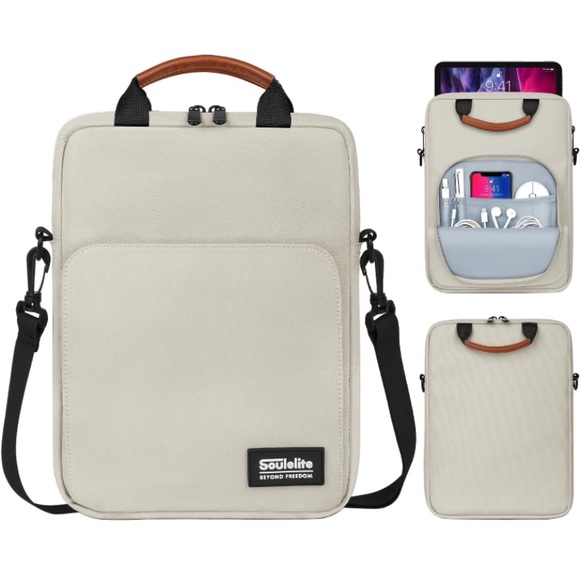 (1896) SoulElite Laptop or Tablet Sleeve Bag Creamy White Color - Picture 7 of 7